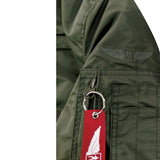 Blouson aviateur en nylon twill doublure matelassée capuche amovible