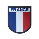 Écusson drapeau France en silicone à bordure contrastée 75 x 65 mm