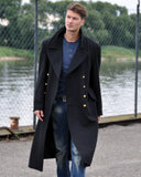Manteau de marine Bundeswehr Mil-Tec en drap laine-viscose croise entierement double
