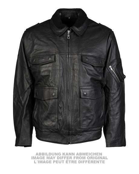 Blouson en cuir de l'armée polonaise pour homme, surplus militaire d'occasion