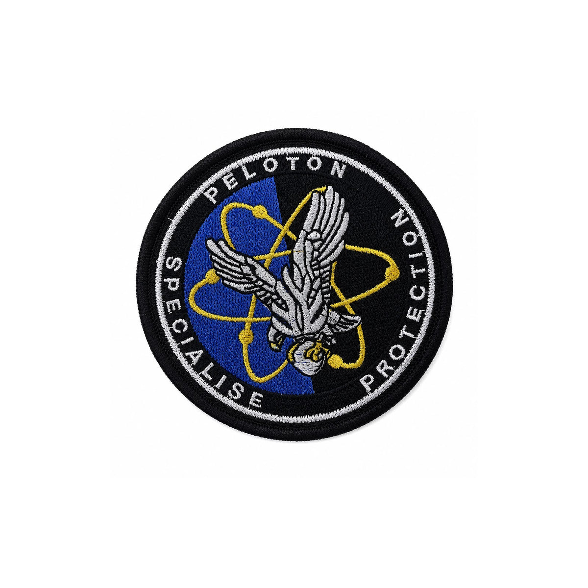 Écusson brodé rond Patrol Equipement Peloton Spécialisé Protection Gendarmerie 8 cm