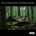 Bâche de bivouac OPEX polyester ripstop 210T enduit PU 2 x 3 m 9 ancrages