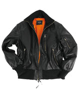 Blouson de pilote Mil-Tec type Bundeswehr en cuir nappa de buffle avec col tricot