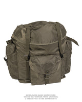 Sac à dos de campagne autrichien avec claie de portage, stock ancien