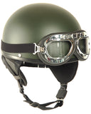 Casque d'entraînement demi-coque Mil-Tec coque ABS calotte EPS avec lunettes