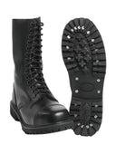Chaussures de combat Mil-Tec Invader en cuir bovin grainé à 14 œillets semelle vissée