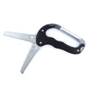 Mousqueton couteau OPEX deux lames acier inoxydable manche aluminium 8,5 cm