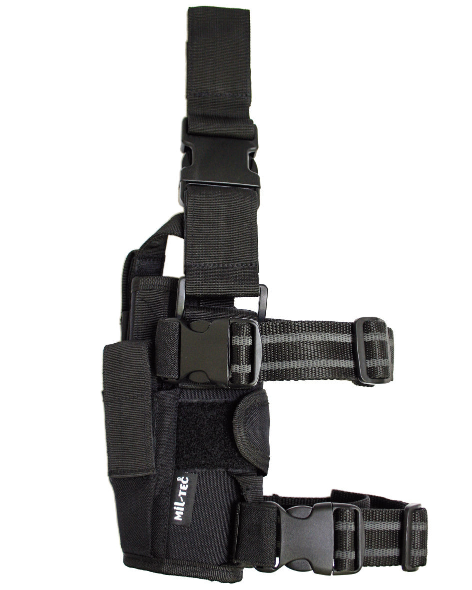 Holster de cuisse réglable Mil-Tec en nylon matelassé EVA avec sangles de sécurisation