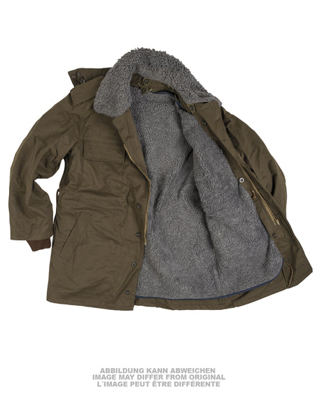 Parka M85 tchécoslovaque à capuche et doublure fourrée, surplus d'occasion
