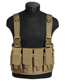 Gilet Chest Rig Mil-Tec en polyester enduit PVC 4 poches chargeurs et 2 poches pistolet