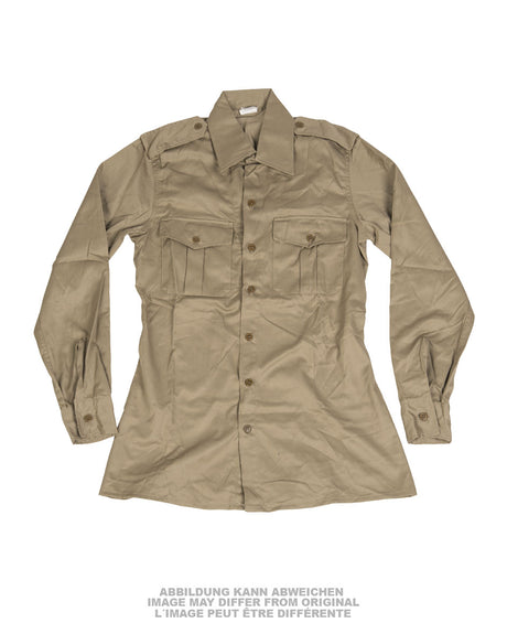 Chemise de service de l'armée italienne en polyester-coton, stock ancien