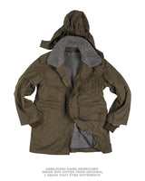 Parka M85 tchécoslovaque à capuche et doublure fourrée, surplus d'occasion