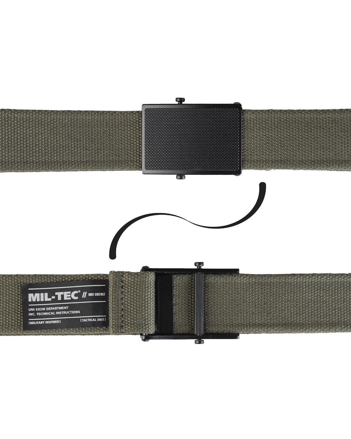 Ceinture Mil-Tec type Bundeswehr en polyester 40 mm à boucle métallique 130 cm