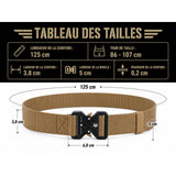 Ceinturon tactique Yucon nylon 3,8 cm boucle acier à dégagement rapide