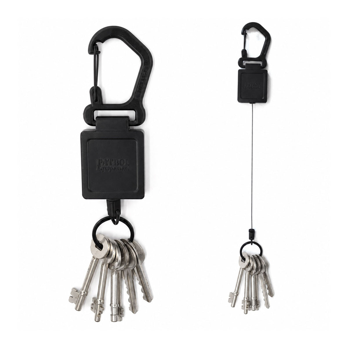 Porte-clés rétractable en alliage de zinc cordon 80 cm rupture testée 32 kg
