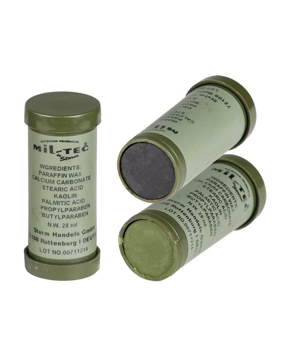 Bâton de crème de camouflage Mil-Tec 28 ml, deux teintes, 3 x 3 x 6,5 cm