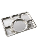 Plateau-repas Mil-Tec en acier inoxydable 6 compartiments 40 x 30 cm empilable 460 g