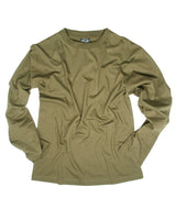 T-shirt à manches longues Mil-Tec en coton jersey simple 145 g/m² à col rond
