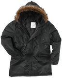 Parka de froid Teesar N3B en nylon enduit polyuréthane avec capuche à fourrure synthétique