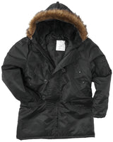 Parka de froid Teesar N3B en nylon enduit polyuréthane avec capuche à fourrure synthétique