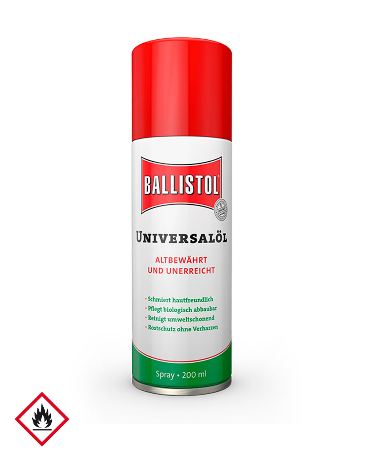 Huile spéciale Ballistol en aérosol de 200 ml pour armes, bois de crosse et cuir