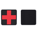 Écusson croix médicale caoutchouc 5 x 5 cm à dos auto-agrippant