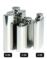Flasque de poche Mil-Tec en acier inoxydable poli 110 ml au format plat 7 x 2 x 11 cm