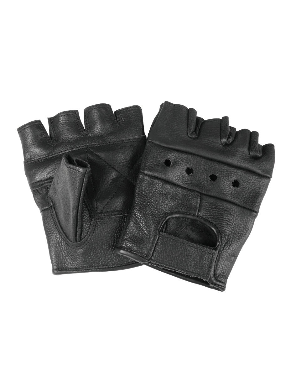 Gants mitaines Mil-Tec en cuir de bovin poignet auto-agrippant et aérations dorsales
