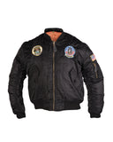 Blouson aviateur type MA1 Mil-Tec pour enfant garnissage polyester 160 g/m² avec écussons