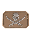 Morale patch tête de mort et épées Mil-Tec 3D en PVC 5,5 x 7,5 cm 12 g dos auto-agrippant
