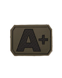 Patch groupe sanguin A positif Mil-Tec en PVC 3,8 x 2,8 cm à dos auto-agrippant