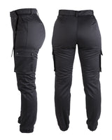 Pantalon cargo femme Mil-Tec en polyester-coton à taille haute et ceinture amovible