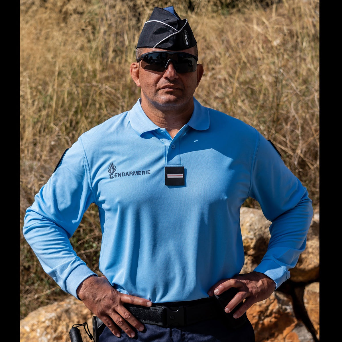 Polo Gendarmerie Patrol Equipement manches longues maille piquée polyester Cooldry