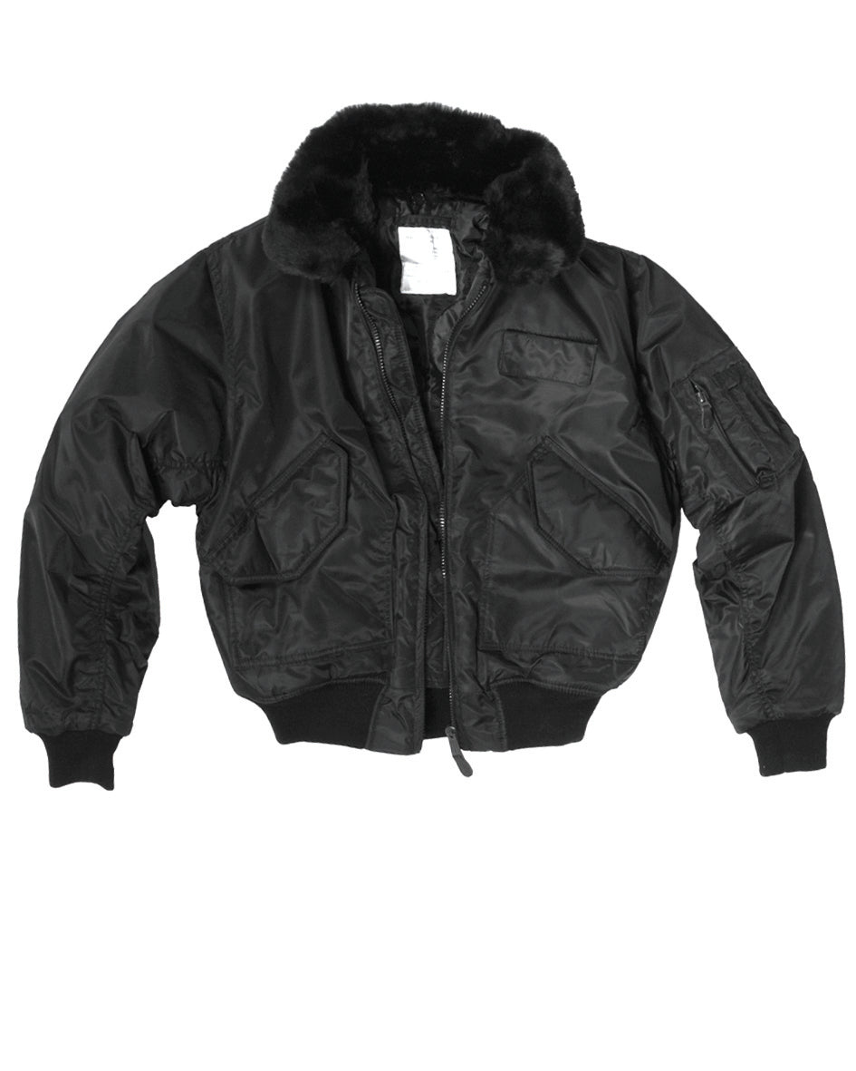 Blouson type CWU Mil-Tec en nylon déperlant matelassé avec col amovible et cinq poches
