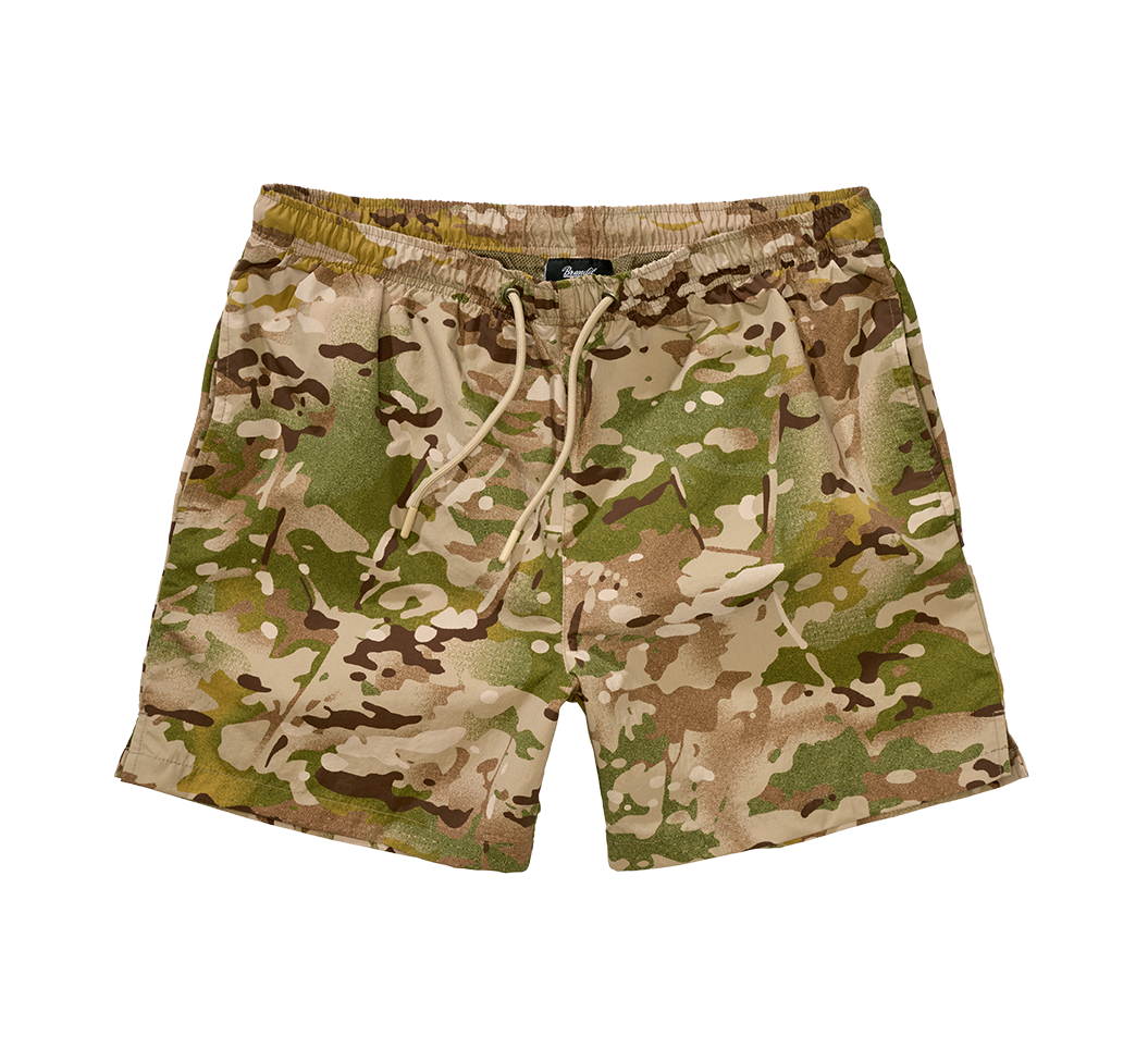 Short de bain Brandit Swimshort Basic en nylon à doublure filet et poche à glissière
