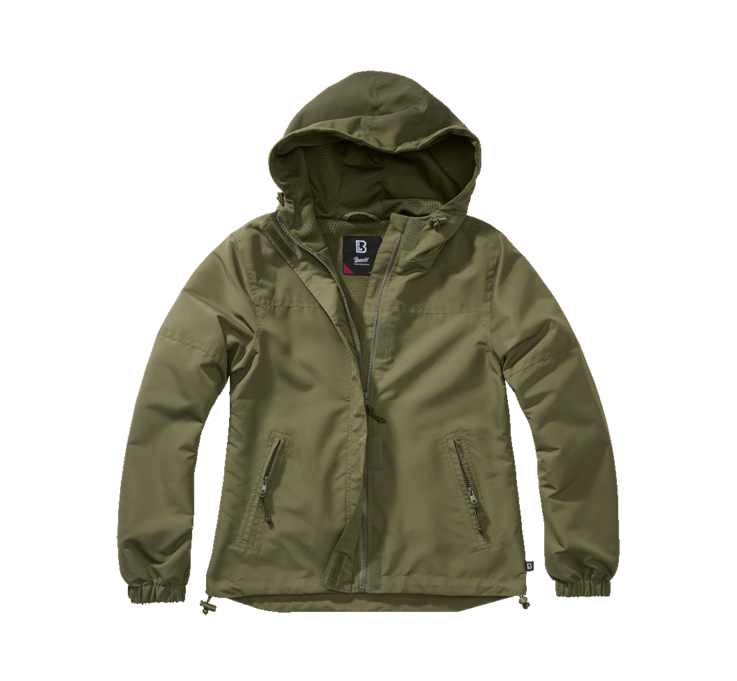 Veste coupe-vent Brandit coupe femme doublure filet respirante capuche à cordon