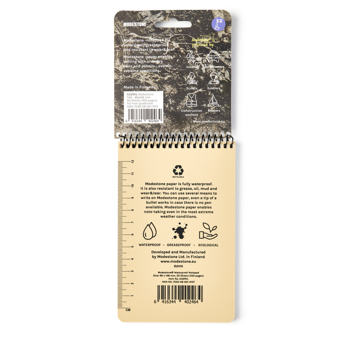 Carnet Modestone tout-temps militaire format intermédiaire 100 pages
