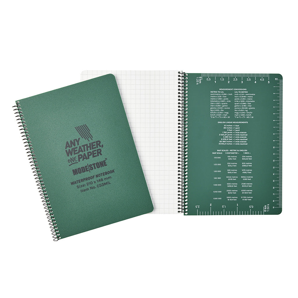 Carnet Modestone tout-temps militaire format A5 100 pages 148 x 210 mm
