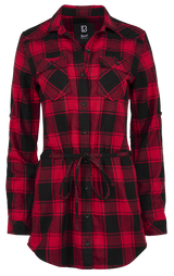 Chemise Brandit Lucy coupe femme à carreaux manches longues deux poches poitrine