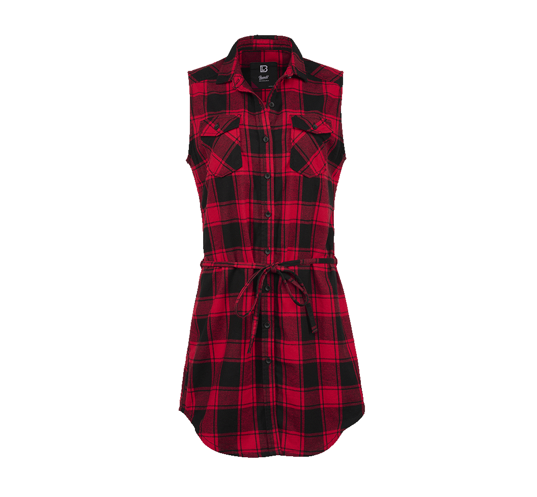 Chemise Brandit Gracey coupe femme à carreaux sans manches deux poches poitrine