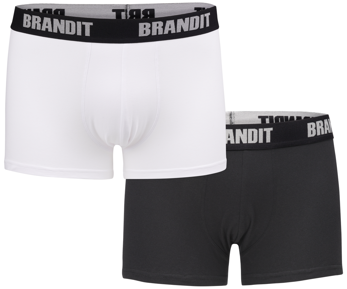 Caleçon Brandit Boxer Logo lot de deux en coton extensible à large ceinture élastique