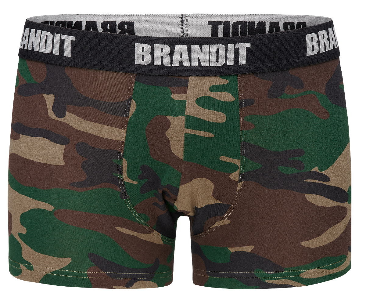 Caleçon Brandit Boxer Logo lot de deux en coton extensible à large ceinture élastique