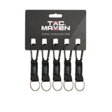 Lot de 5 mousquetons utilitaires Tac Maven en aluminium dormant de 5 mm avec anneau