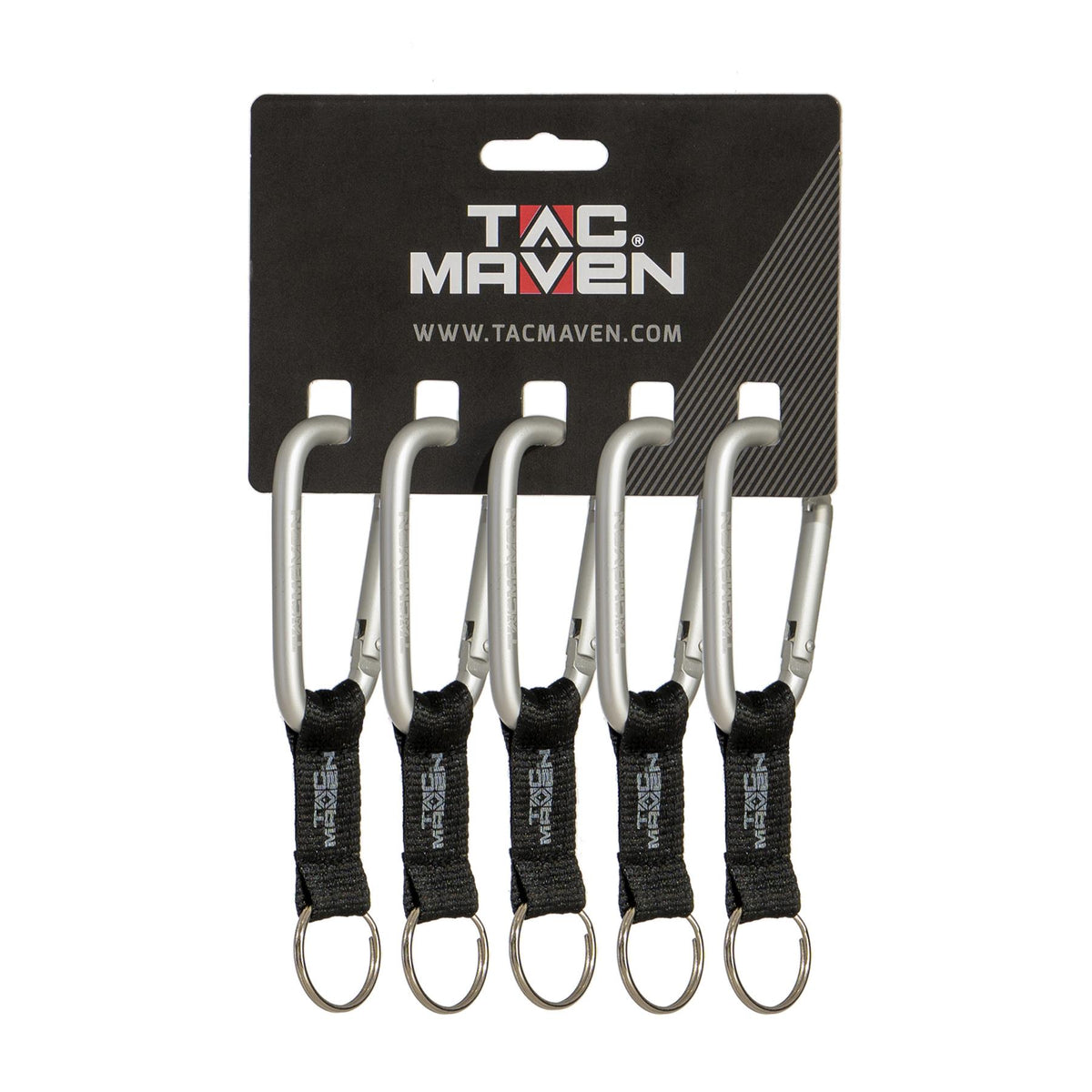 Mousquetons utilitaires Tac Maven en aluminium 8 mm lot de 5 avec anneau de service