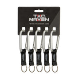 Mousquetons utilitaires Tac Maven en aluminium 8 mm lot de 5 avec anneau de service
