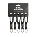 Mousquetons porte-matériel Tac Maven en aluminium 7 mm par cinq avec anneau de liaison