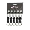 Mousquetons utilitaires Tac Maven en aluminium 6 mm vendus par lot de 5 avec anneau