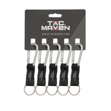 Mousquetons utilitaires Tac Maven en aluminium 6 mm vendus par lot de 5 avec anneau