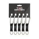 Mousquetons porte-matériel Tac Maven en aluminium 7 mm par cinq avec anneau de liaison