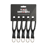 Mousquetons utilitaires Tac Maven en aluminium 8 mm lot de 5 avec anneau de service